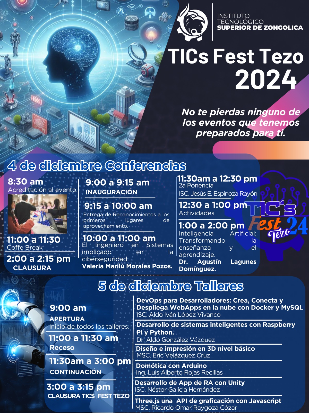 TICs Fest Tezo 2024 del Instituto Tecnológico Superior de Zongolica.